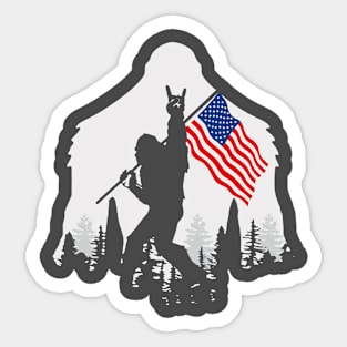 Bigfoot with the USFlag Sticker